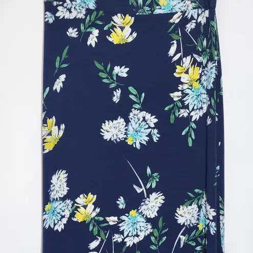 a.n.a  Floral Navy Maxi Skirt Size Large Long Boho Floral Skirt