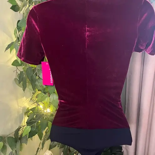 Commando  Velvet Tee Bodysuit in Berry NWT Size Small