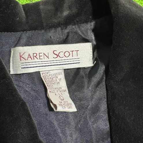 Karen Scott Vtg Large Plaid Christmas Holiday Vest Velvet Cottage Grandmacore