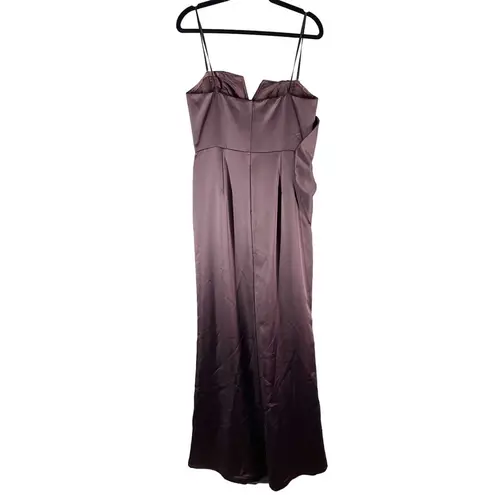 Aidan Mattox Cascading Ruffle Strapless Gown Size US 12 Raisin