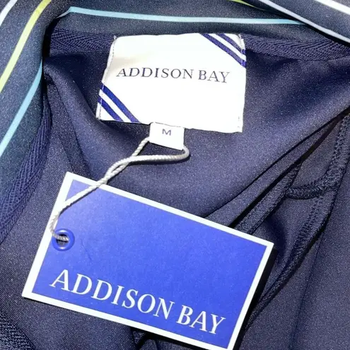 Addison Bay Womens Quarter Zip Layered Shoulder Poplar Pullover Navy Medium NWT - Image 6