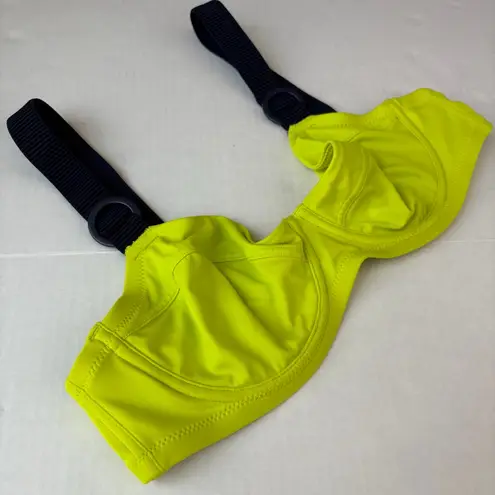 Aerie  Underwire balconette Bikini Top lime green /navy Size L