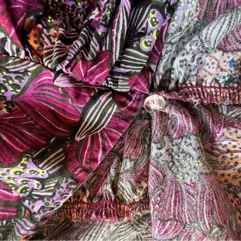 Kika Vargas X Target Wrap Top Coral Reef Puff Sleeve Scalloped Hem 1X Wo… Purple