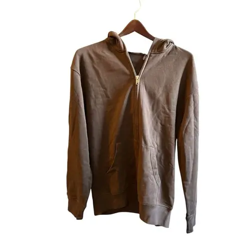 Naked Wardrobe Women's Brown Oversized Zip-Up Jacket Size M like new