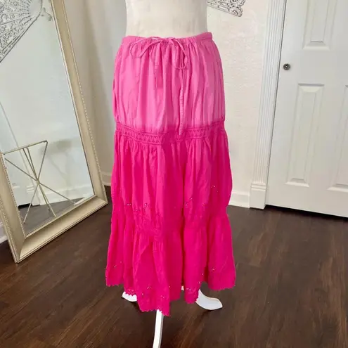 Bobbie Brooks Fairy Whimsygoth Pink Purple Color Gradient Sequin Midi Skirt L Size L