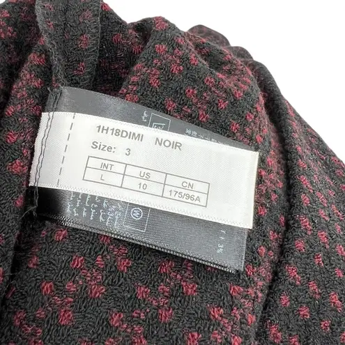 Ba&sh Dimitri Dress Mini Sweater Belted Jacquard Black Red Size 3 US 10