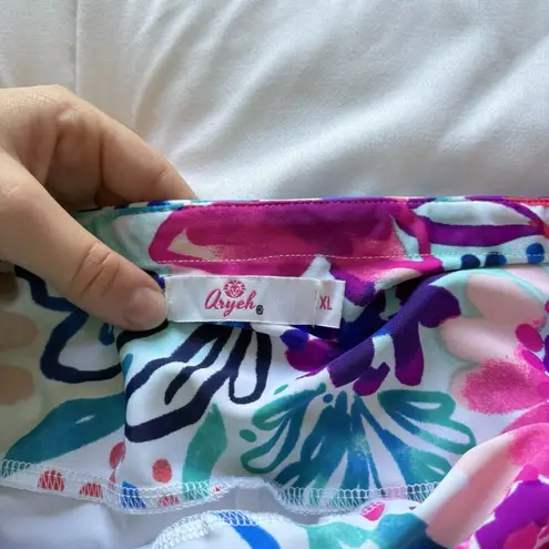 Aryeh Golf Skort Skirt Pink Floral Pull On Stretch Womens Size XL Pockets