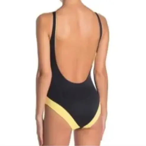ONIA Swimsuit Rachel Colorblock Black and Yellow One-Piece Swimsuit Medium