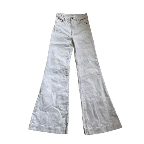 Rolla’s Cream/Pinkish Vanilla Cord G’Day Mate Eastcoast Flare Leg Corduroy Pants Size 26