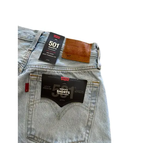 Levi's  501 Light Wash Mid Thigh shorts Size 24 NEW