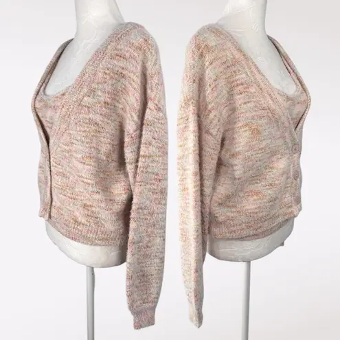 Sincerely Jules Sweater Cardigan Tank Set Pink Speckle Knit NWT XS