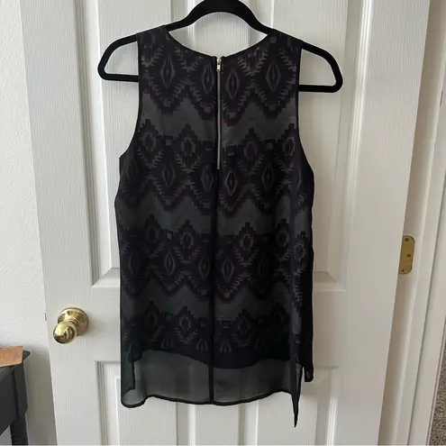 Daniel Rainn black and pink Southwestern print tank top with zipper back, small