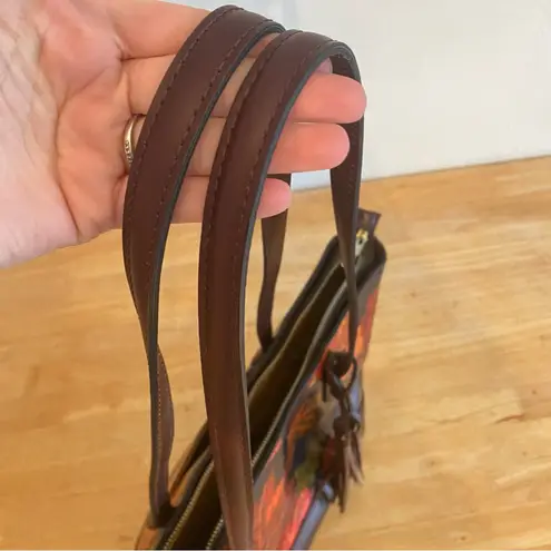 Patricia Nash Verzi large leather tote with fall leaves