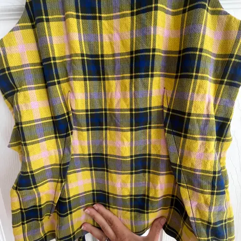 Derek Lam Plaid Tie Back Sleeveless Top Casual Career Party Size 2 Cotton Wool