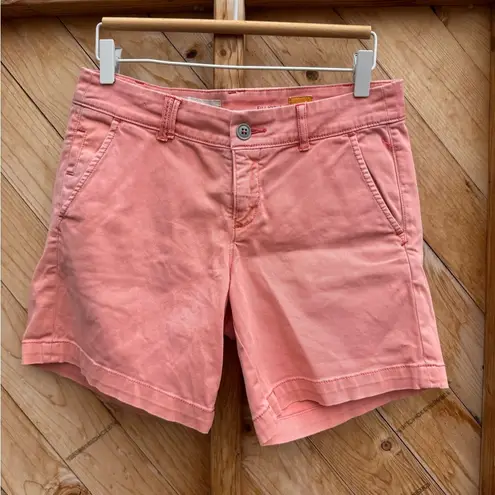 Pilcro and the Letterpress Anthropologie Pilcro Hyphen Coral Midi Shorts
