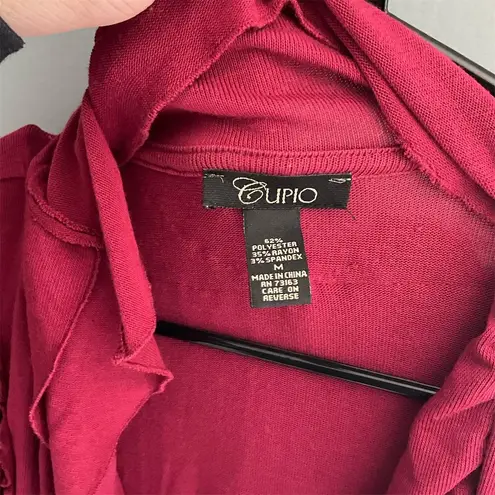 cupio  Women's Ruffle Cardigan Sweater Red Size M