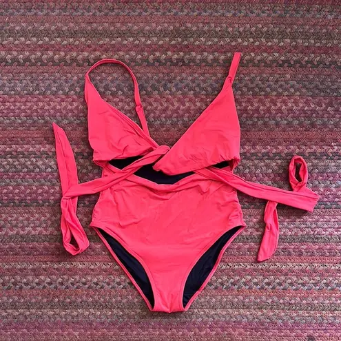 NWOT KNIX SUNSET PERIOD LEAKPROOF RED WRAP FRONT ONE PIECE BIKINI Size L