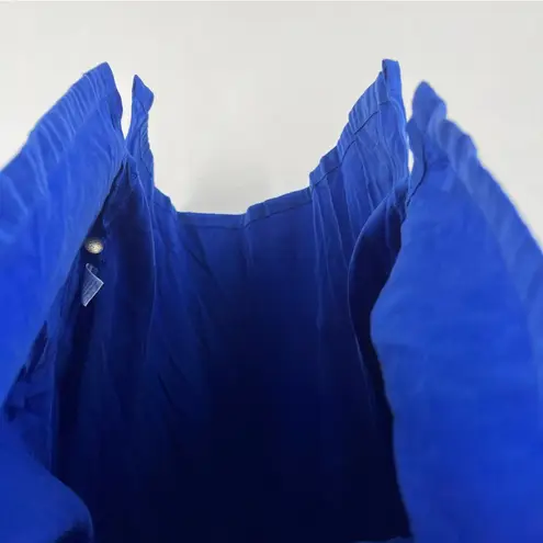 Tianello Plus TENCEL Taipei Blouse Button Front Garment Dyed Cobalt Blue 2X