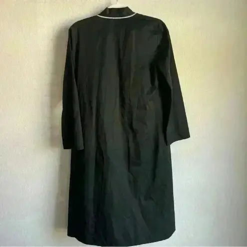 House of‎ Lancry Women's Black White Stripe Open Kimono Robe Size S