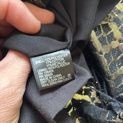 Cremieux Metallic Gold and Black Evening Dress Size 2