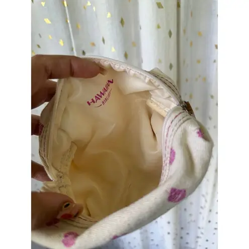 Sig Zane + Hawaiian Airlines Collab Floral Canvas Cosmetic Makeup Bag Pouch Pink