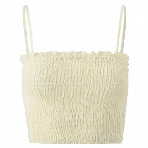 Florence by Mills Linen BSweet Solstice Smocked Crop Cami Pear Sorbet Yellow NWT Size M