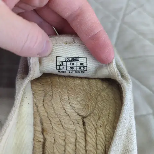 Soludos Women's Canvas Espadrille Flats Cactus Embroidery 8.5 Casual Southwest