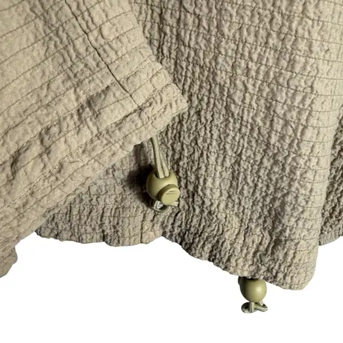 Orvis Lightweight Textured Zip Jacket Beige Drawstring Waist Neutral Basic S