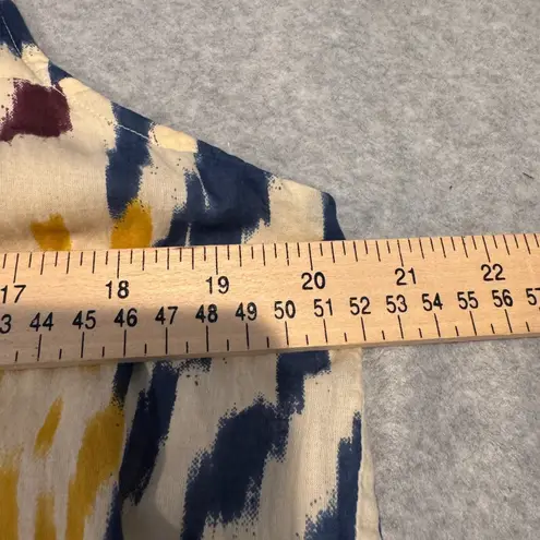 Tahari Tiered Maxi Dress Womens Large Multicolor Abstract Print Lined Cotton