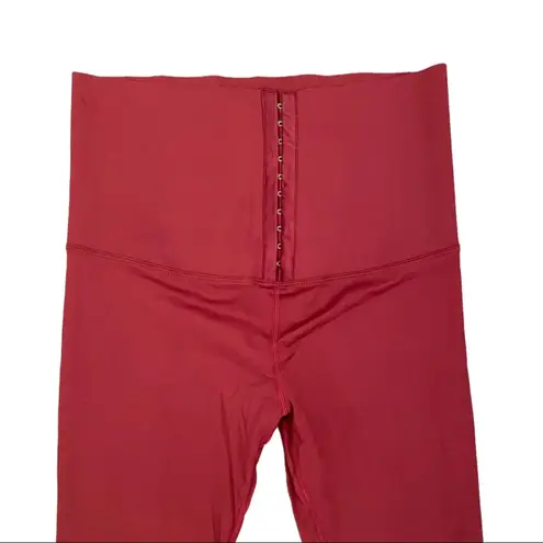 Body Shaping Waist Trainer Sports Leggings NWT Burgundy Large Red