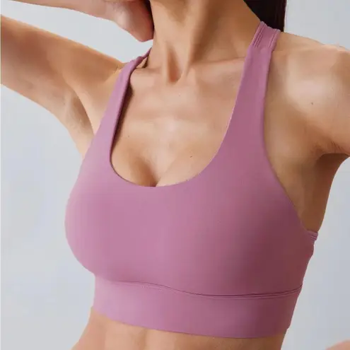 Berlook Activewear Pink U Neck X Cross Sports Bra