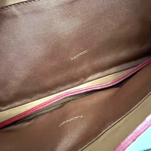 Lanvin Snakeskin Partition Shoulder Bag in Red