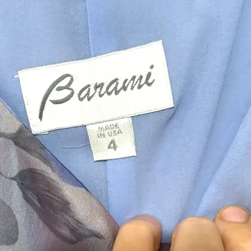 Vtg Floral Sheer Overlay Slip Maxi Dress Sz 4 Blue Purple Ethereal Romantic Y2K