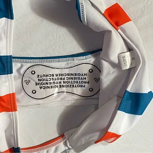 None Multi Color Verticle Stripe V-Neck Longline Bikini Size Small