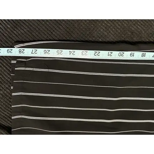 Breeze Forever Wide Leg Pants Size M Striped BlackWhite Tie Elastic Waist Black Size M