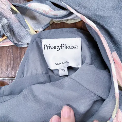 Privacy Please • Fillmore Dress maxi wrap grey Asphalt floral ruffle high low