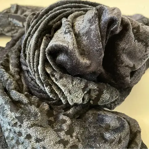 Fuzzi by Jean Paul Gaultier Snake Print Long Sleeve Velvet Midi Dress Gray M Size M