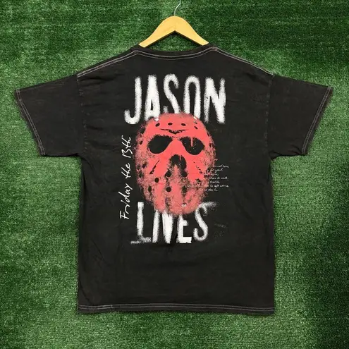 Bloody Disgusting x Friday the 13th Jason Lives Mineral Wash T-Shirt Size Large