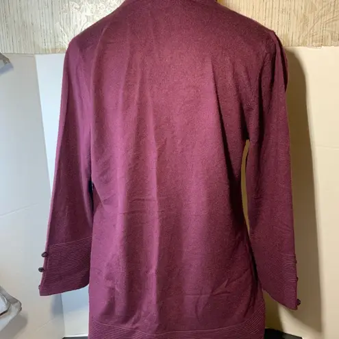 Evolution by Cyrus button sleeve open front cardigan small & 2 vintage necklace - Image 4