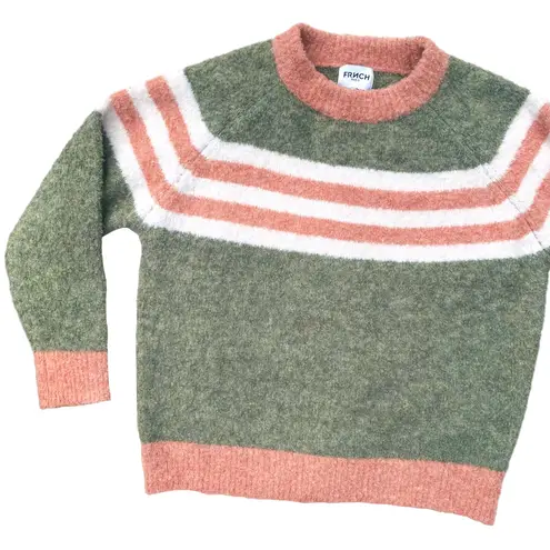 FRNCH Paris Green & Orange Stripe Wool Sweater