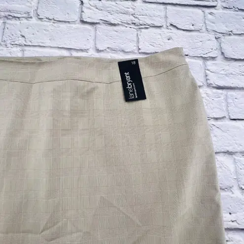 Lane Bryant NWT  Pencil Straight Skirt Women's Size 18 Tan Plaid Stretch Lined