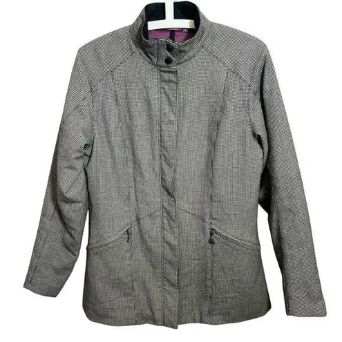 Ibex Wool Jacket Coat Mad River Black/White Mini Houndstooth Plaid Black Size M