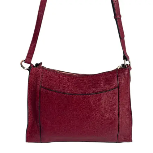 Kattee Cowhide Leather Crossbody Bag Burgundy Pebbled Shoulder Purse NWOT Red