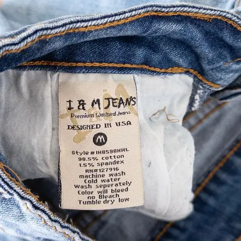 I & M Jeans VTG I&M Womens Jeans Size M Blue High Rise Ariana Gaucho Raw Hem Grunge 90s