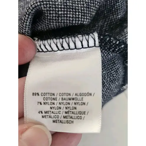 Anthropologie Postmark Blue Metallic Silver Polka Dot Cropped Dolman Sleeve Sz S