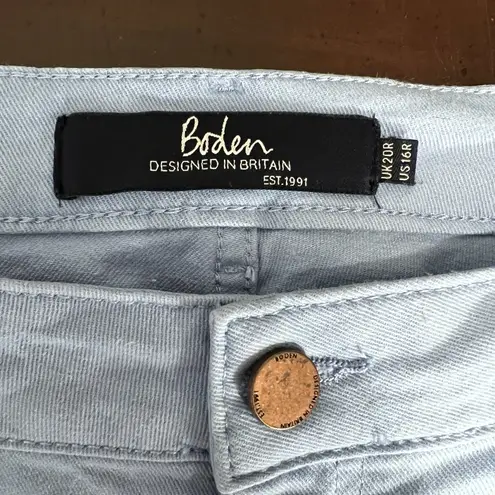 Boden Cornflower Blue Soho Skinny Pants Women's Size 16R Stretch Jeans High Rise