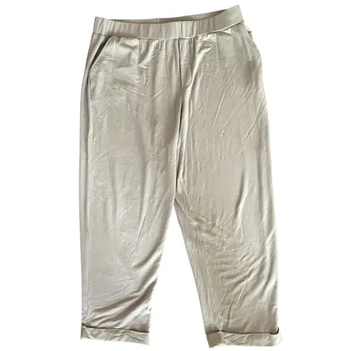 NWT Spense Plus Size Terry Roll Cuff Trouser Pants Size 2X Casual Loungewear New Gray