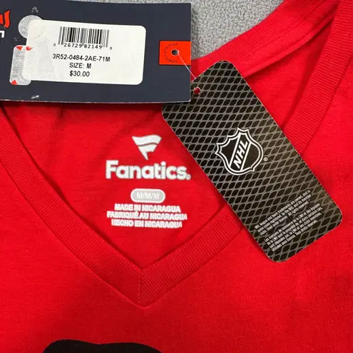 Fanatics NWT Chicago Blackhawks Shirt Womens M V Neck NHL Short Sleeve Hockey