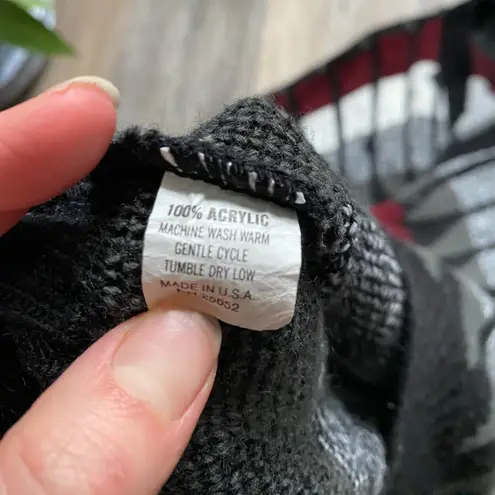 Vintage ‘90s AREA Geometric Striped Chunky Knit Button Up Cardigan Size Large Red