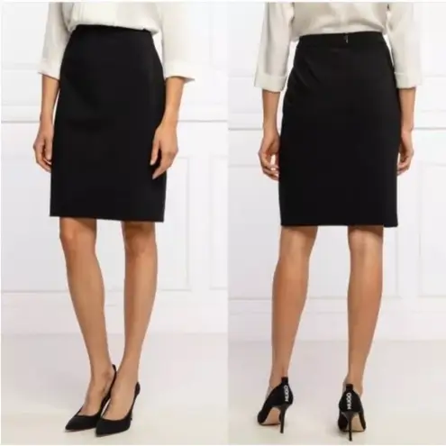 Hugo Boss Vilea Virgin Wool Fundamental Lined Woven Career Pencil Skirt, 8